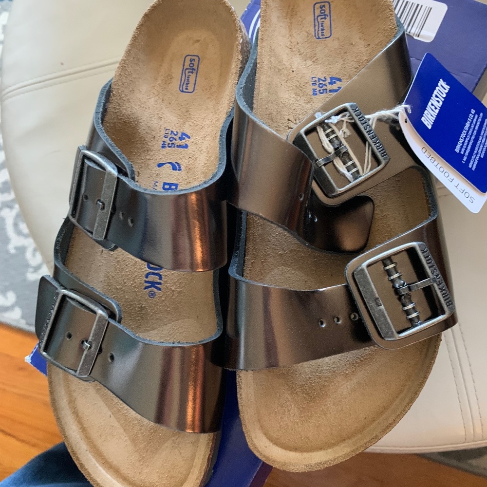 Birkenstock Arizona  Metallic Anthracite size 4/ narrow